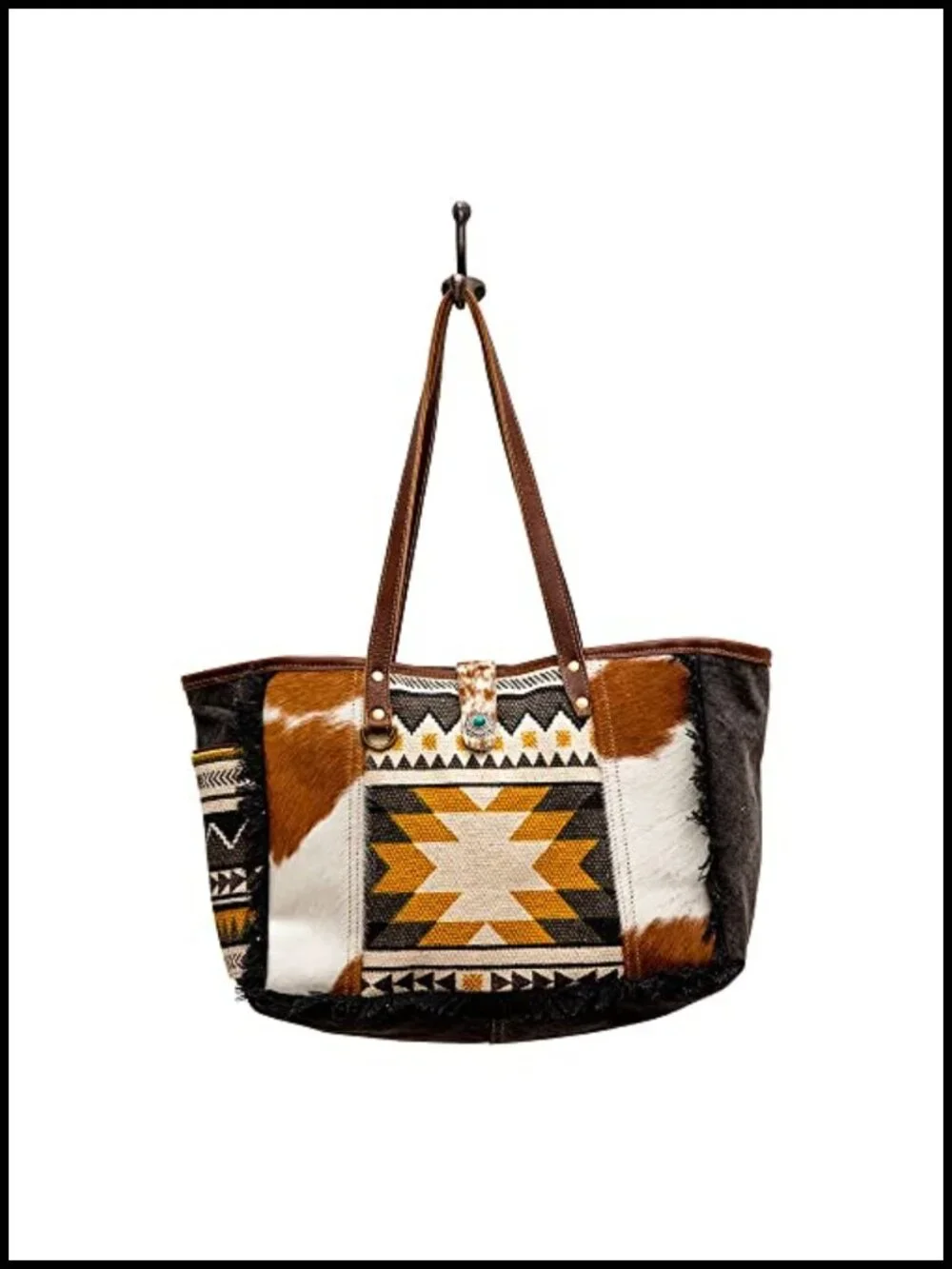 Canvas & Upcycled Leather Shoulder Weekender Tote Bag